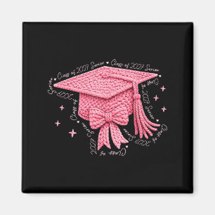 Senior class of 2026 graduation coquette bow yarn magnet