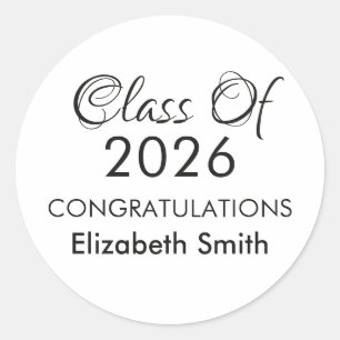 Senior Class of 2026 Graduation High School Grad  Classic Round Sticker