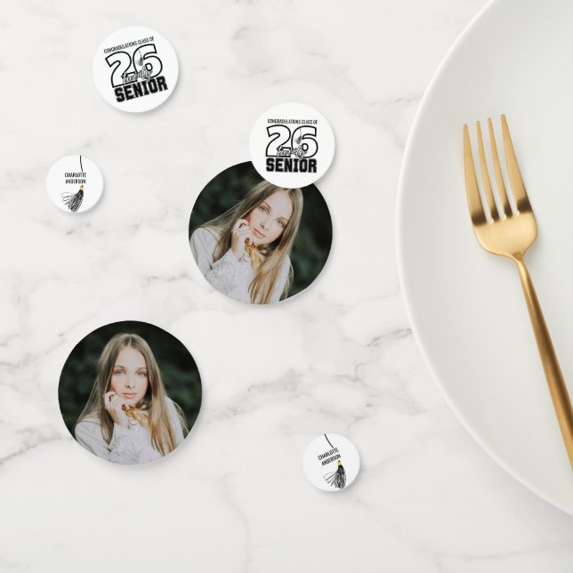 Senior Class of 2026 Graduation Tassel Photo Confetti (Group)