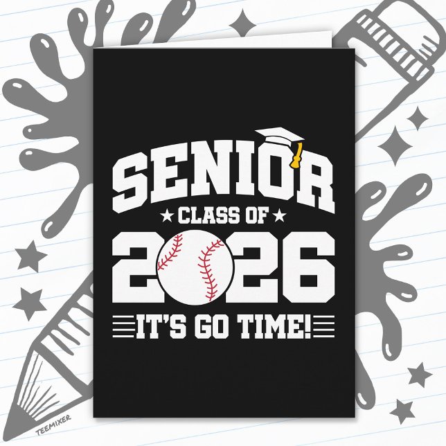 Senior Class of 2026 It’s Go Time Baseball Grad Card (Creator Uploaded)