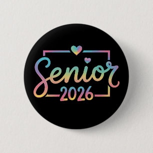 Senior Class Of 2026 Tie Dye Graduation 26 Grad 6 Cm Round Badge