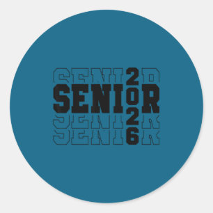 Senior class of 2026 varsity text graduation classic round sticker