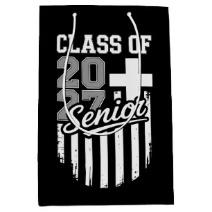 Senior Class Of 2027 Christian American Flag Grad Medium Gift Bag