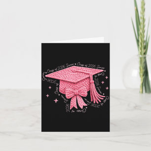 Senior class of 2027 graduation coquette bow yarn card