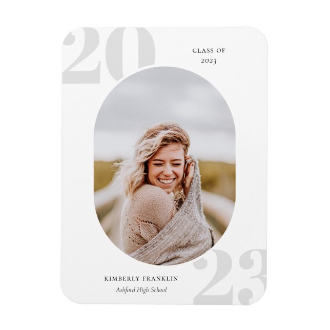 Senior Class Rounded Photo Frame Graduation Magnet (Vertical)
