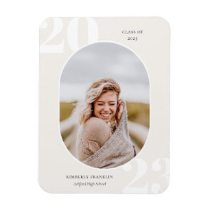 Senior Class Rounded Photo Frame Graduation Magnet