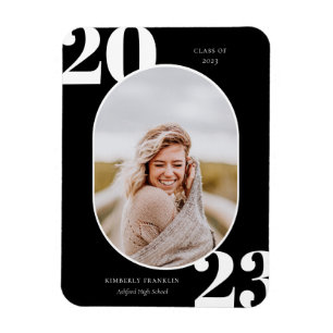 Senior Class Rounded Photo Frame Graduation Magnet