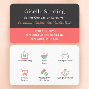 Senior Companion and Caregiver Business Card