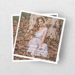 Senior Congratulations Graduate Photo Napkin