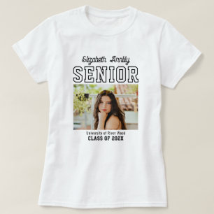 Senior Custom Year Photo Graduate Red College  T-Shirt