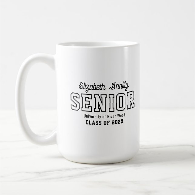 Senior Custom Year Script Graduate College  Coffee Mug (Left)