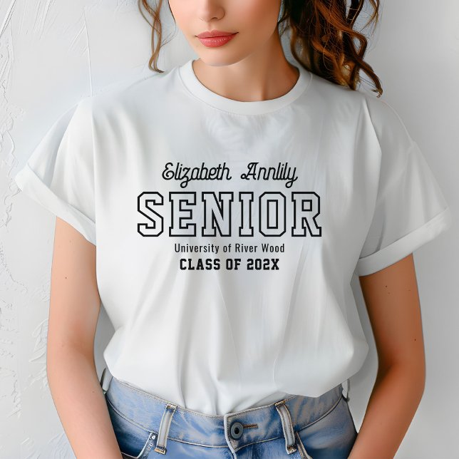 Senior Custom Year Script Graduate College  T-Shirt (Creator Uploaded)