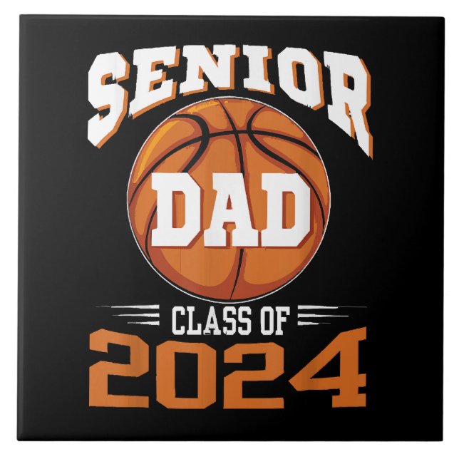 Senior Dad Class of 2024 Ceramic Tile (Front)