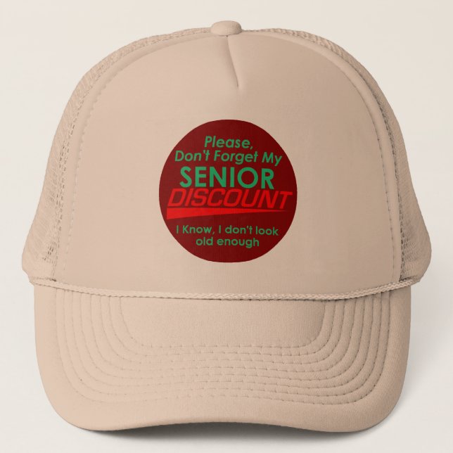 SENIOR DISCOUNT Hat (Front)