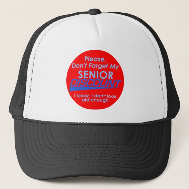 SENIOR DISCOUNT Hat (Front)