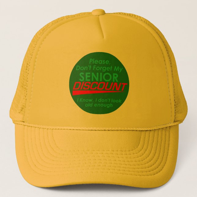 SENIOR DISCOUNT Hat (Front)