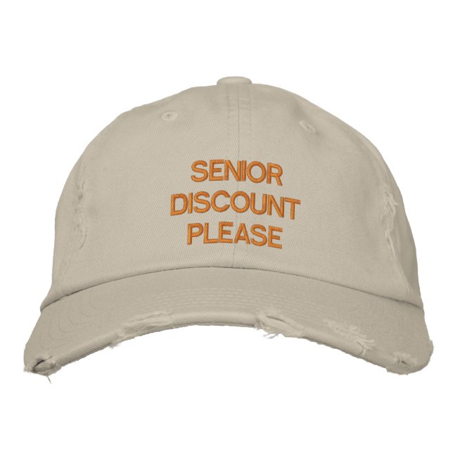 SENIOR DISCOUNT PLEASE - Customisable Cap (Front)