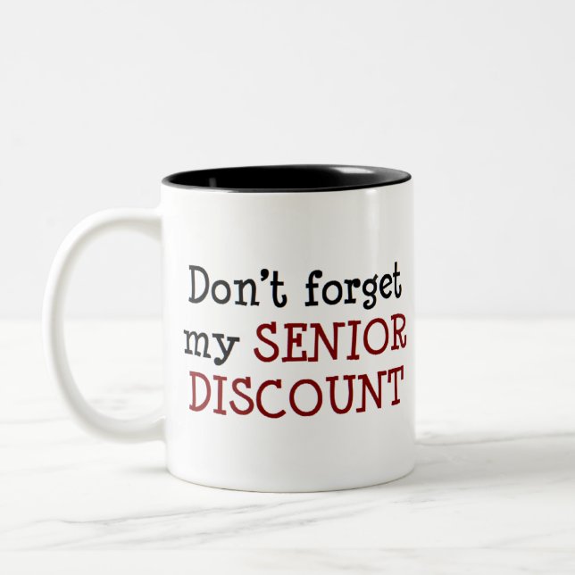 senior discount Two-Tone coffee mug (Left)