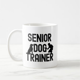 Senior dog trainer silhouette graphic for mug