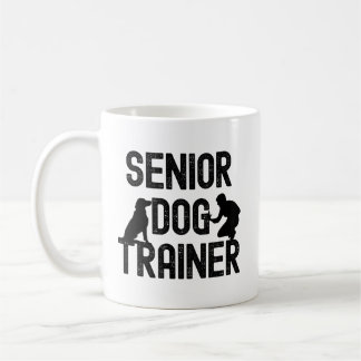 Senior dog trainer silhouette graphic for mug