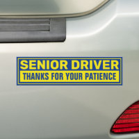 Senior Driver Thanks For Your Patience Yellow Blue
