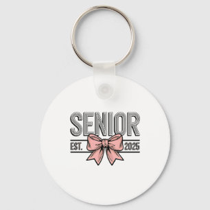 Senior Est 2025 Bow Coquette Graduation Key Ring