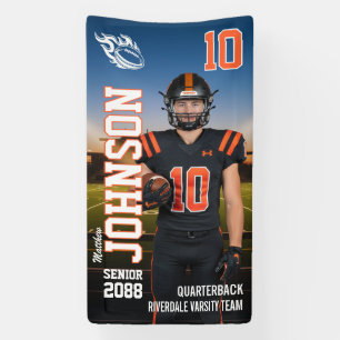 Senior Football MVP Player Sports Photo Display Banner
