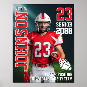 Senior Football Photo Spotlight Background Sports Poster