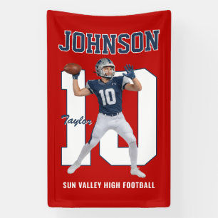 Senior Football Player Number Custom Photo Sports Banner