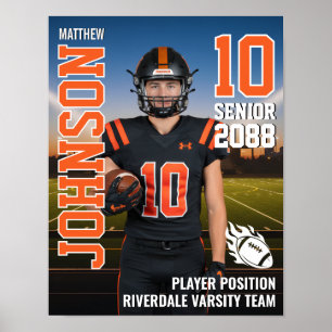 Senior Football Stadium Player Photo Sports Poster