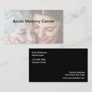 Senior Geriatric Memory Facility Business Cards