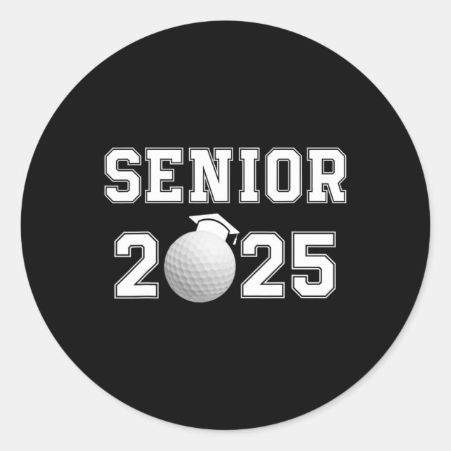 Senior Golfer  Classic Round Sticker (Front)