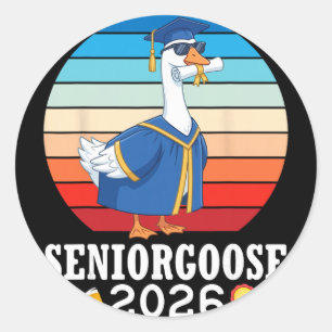 Senior Goose 2026 Cl Of Graduation Day With Diplom Classic Round Sticker