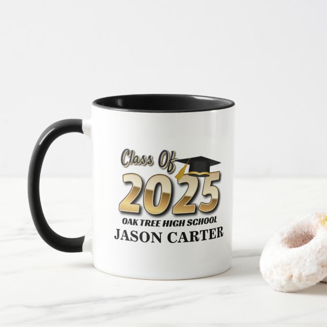 Senior Graduate Graduation Party Class of 2025  Mug (With Donut)