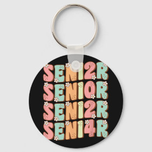 Senior Graduation Cute Groovy Senior Cl Of 2024 Key Ring