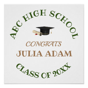 Senior graduation high school modern typography poster