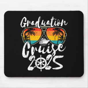 Senior Graduation Trip Cruise 2025 Retro Ship Mouse Pad