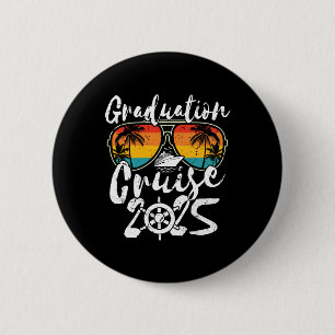 Senior Graduation Trip Cruise 2025 Retro Ship Part 6 Cm Round Badge