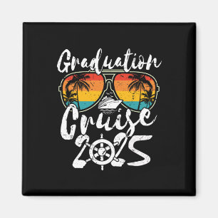 Senior Graduation Trip Cruise 2025 Retro Ship Part Magnet