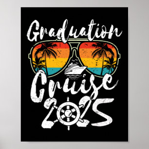 Senior Graduation Trip Cruise 2025 Retro Ship Part Poster