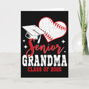 Senior Grandma Cl Of 2026 Baseball Graduation Card