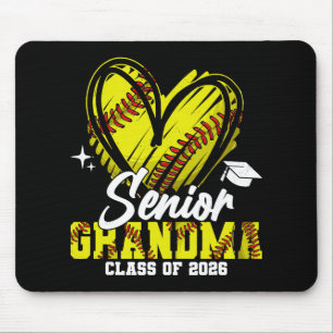 Senior Grandma Cl Of 2026 Softball Graduation Hear Mouse Pad