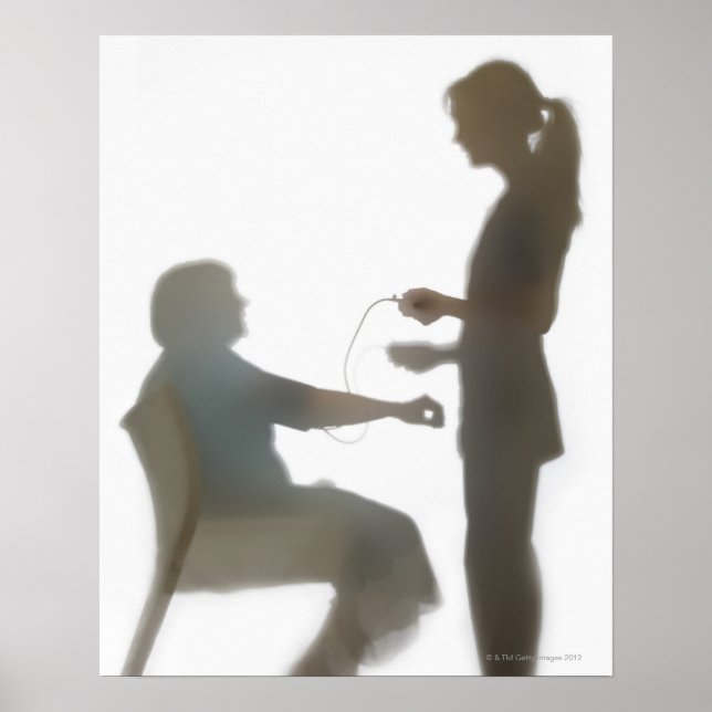 Senior health check / blood pressure reading poster (Front)