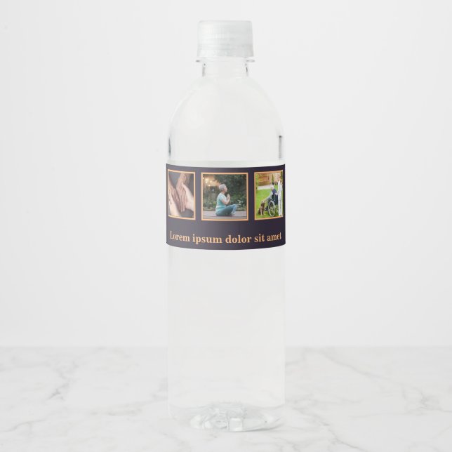 Senior Home Care Custom Text & Logo Water Bottle Label (Front)