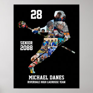 Senior Lacrosse Custom Sports Photo Collage Poster