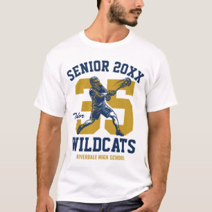 Senior Lacrosse Player Custom Sports Team T-Shirt