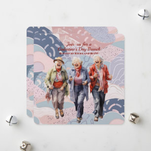 Senior Ladies Galentine's Day Brunch Holiday Card