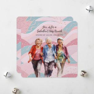 Senior Ladies Galentine's Day Brunch Holiday Card