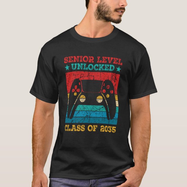Senior Level Unlocked Class Of 2035 T-Shirt (Front)