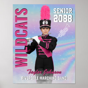 Senior Marching Band Custom Photo Gift Sports Poster